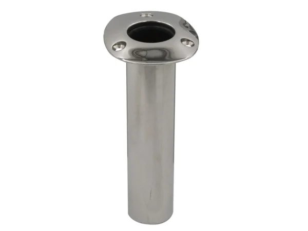 C.E. Smith 80 Series Standard Flush Mount Rod Holder - 0 Degree - Stainless Steel - Cast Bottom - Black Liner