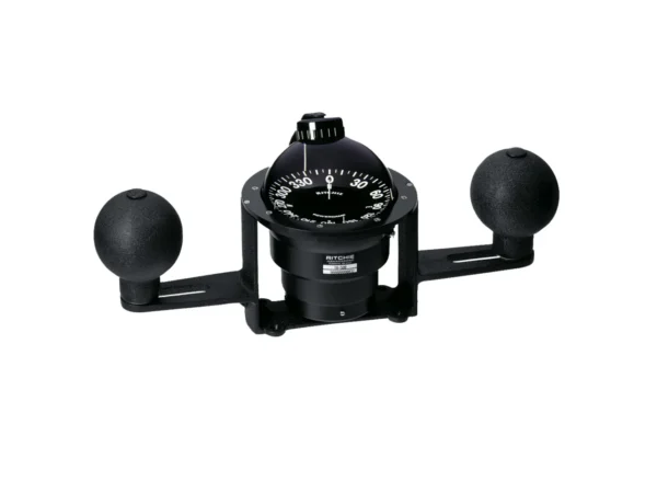 Ritchie YB-600 Globemaster Steel Boat Compass w/5° Card - 12V - Yoke Mounted - Black