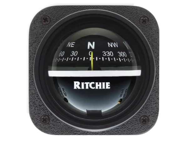 Ritchie V-537 Explorer Compass - Bulkhead Mount - Black Dial