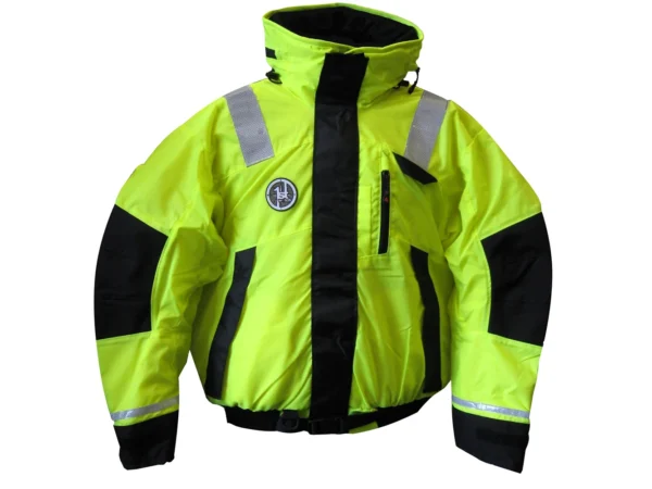 First Watch AB-1100 Flotation Bomber Jacket - Hi-Vis Yellow/Black - Small