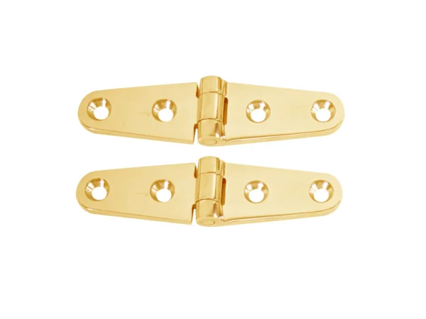 Whitecap Strap Hinge - Polished Brass - 4" x 1" - Pair