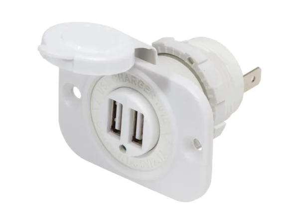 Blue Sea 12V DC Dual USB Charger Socket - White