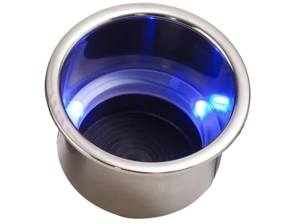 Sea-Dog LED Flush Mount Combo Drink Holder w/Drain Fitting - Blue LED