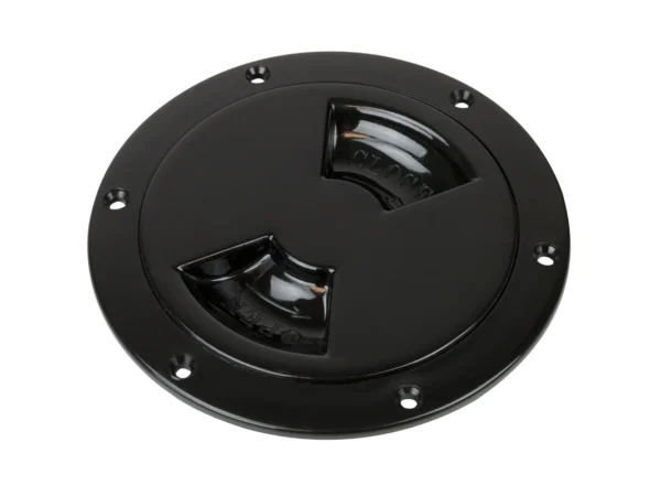 Sea-Dog Quarter-Turn Smooth Deck Plate w/Internal Collar - Black - 4"