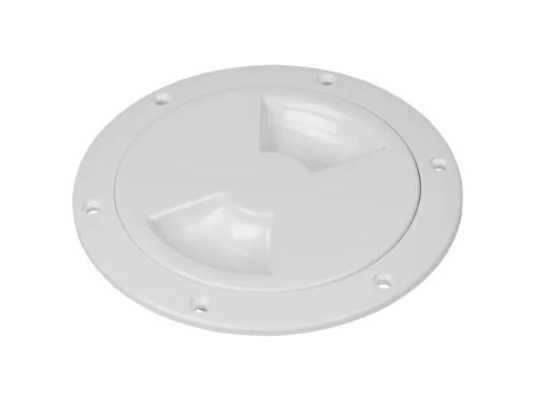 Sea-Dog Quarter-Turn Smooth Deck Plate w/Internal Collar - White - 6"