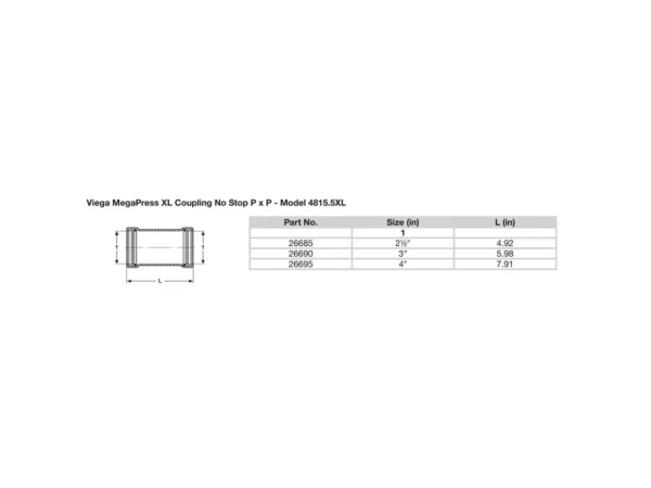 Viega MegaPress 3" Carbon Steel Coupling w/o Stop w/FMK - Double Press Connection - Smart Connect Technology - Image 2