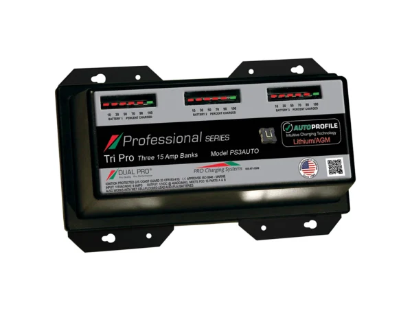 Dual Pro PS3 Auto 15A - 3-Bank Lithium/AGM Battery Charger