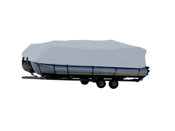 Carver Sun-DURA® Styled-to-Fit Boat Cover f/16.5' Pontoons w/Bimini Top & Rails - Grey