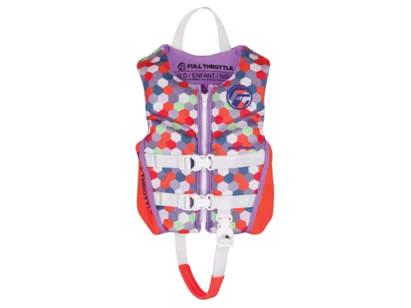 Full Throttle Child Rapid-Dry Flex-Back Life Jacket - Pink