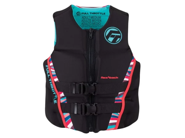 Full Throttle Women's Rapid-Dry Flex-Back Life Jacket - Women's XS - Pink/Black