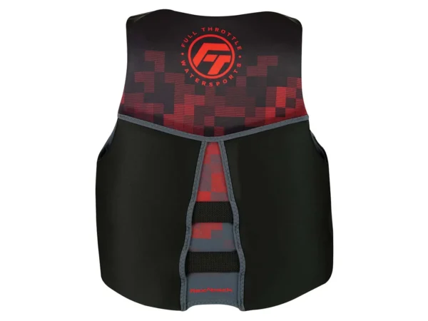 Full Throttle Men's Rapid-Dry Flex-Back Life Jacket - M - Black/Red - Image 2