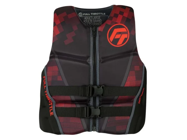 Full Throttle Men's Rapid-Dry Flex-Back Life Jacket - M - Black/Red