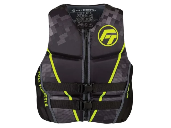 Full Throttle Men's Rapid-Dry Flex-Back Life Jacket - 2XL - Black/Green