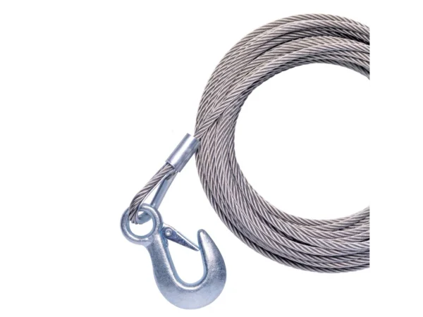 Powerwinch Cable 7/32" x 50' Universal Premium Replacement w/Hook - Stainless Steel