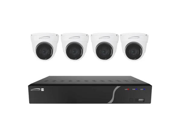 Speco 4 Channel NVR Kit w/4 Outdoor IR 5MP IP Cameras 2.8mm Fixed Lens, 1TB Kit NDAA