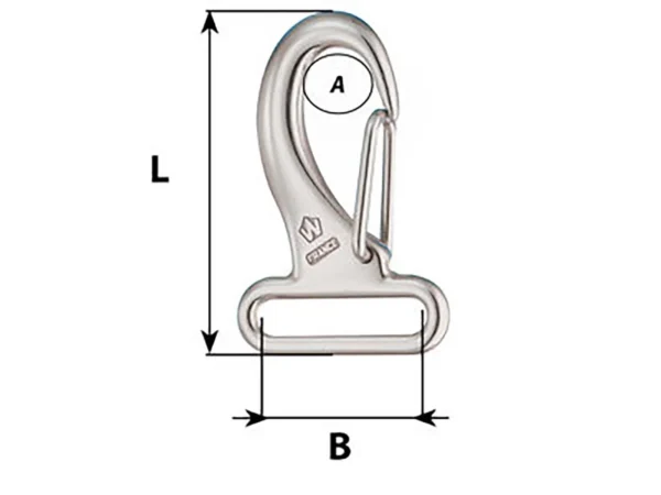 Wichard Webbing Snap Hook - 30mm - Length 60mm - Image 2