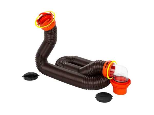 Camco RhinoFLEX 15' Sewer Hose Kit w/4 In 1 Elbow Caps