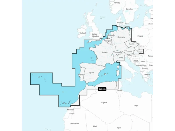 Garmin Navionics+ NSEU646L - Europe, Central & West - Marine Chart