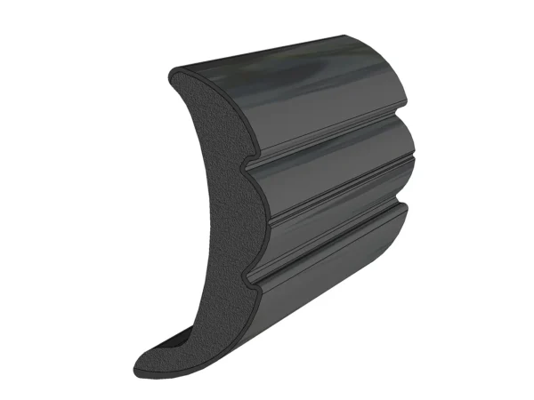 TACO Rigid Vinyl Flex-Core Rub Rail 2" x 7/8" - Black 60'