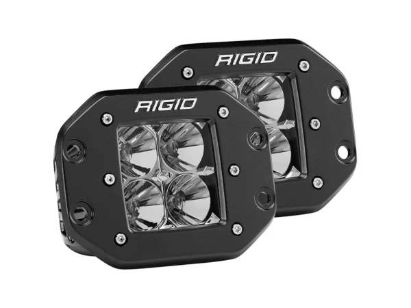 RIGID Industries D-Series PRO Flood Flush Mount Black Light - Pair