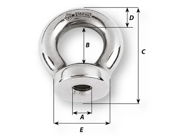 Wichard 12mm Eye Nut - Thread M14 x 200mm - Image 2