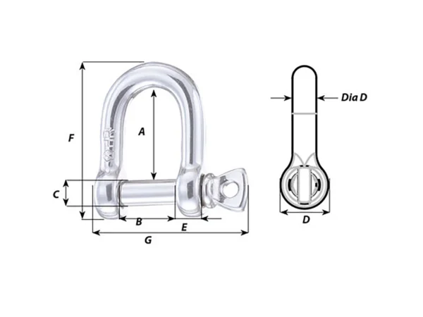 Wichard HR D Shackle - 20mm Diameter - 25/32" - Image 2