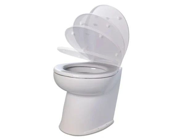 Jabsco Deluxe Flush 17" Angled Back 12V Freshwater Electric Marine Toilet w/Solenoid Valve & Soft Close Lid