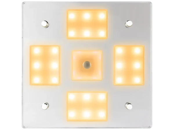 Sea-Dog Square LED Mirror Light w/On/Off Dimmer - White & Blue