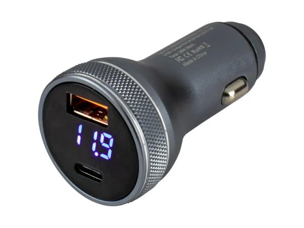 Sea-Dog Round USB & USB-C Power Plug w/Voltmeter